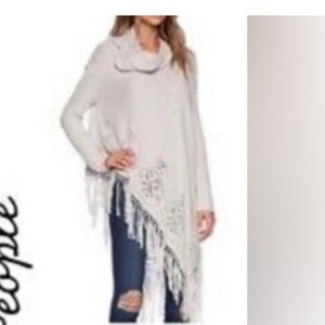 Free People Temptress Sweater w/ Ladder-Stitch Details